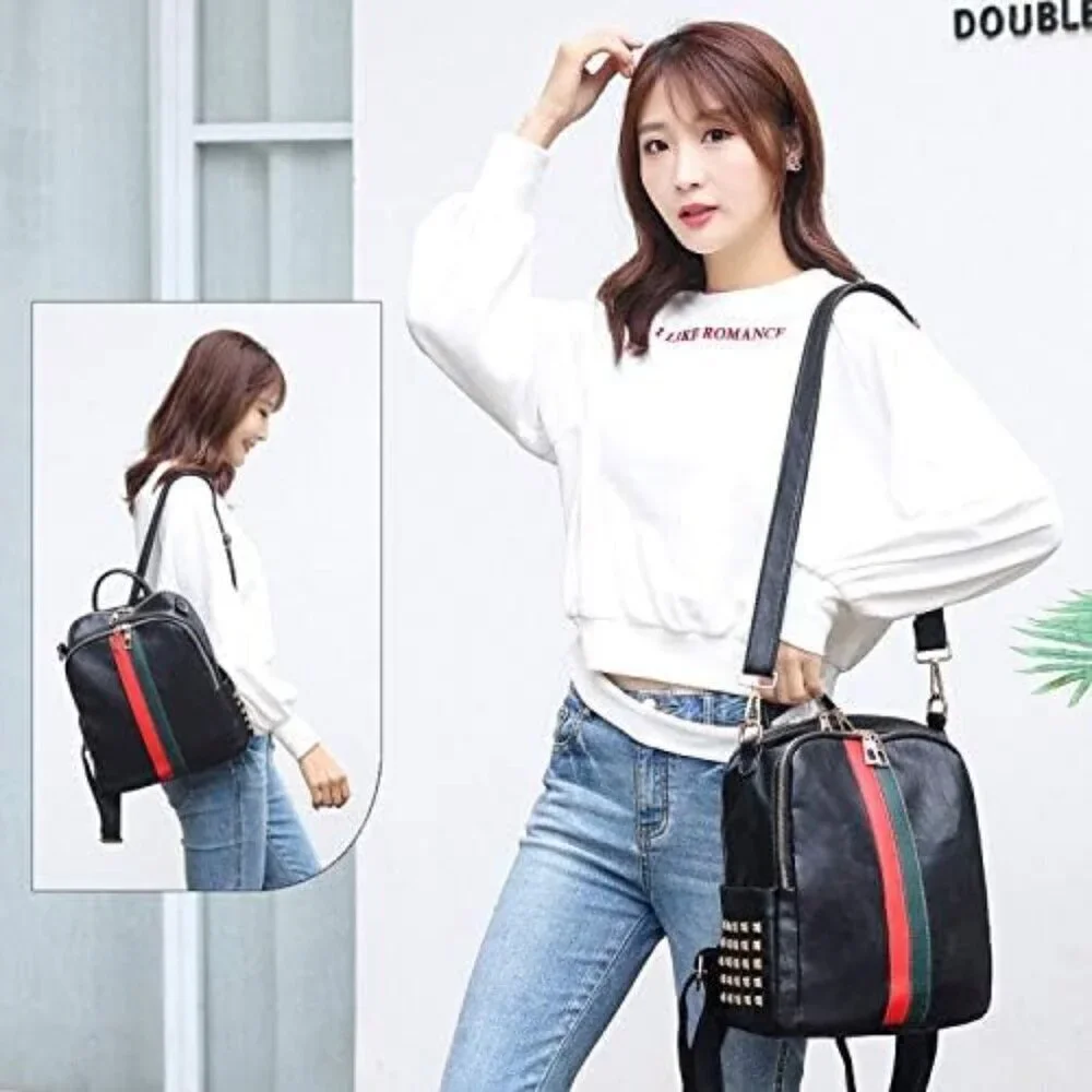 PU Leather Mini B Big Black Backpack Women Cute Fashion Shoulder Bag Small Purse
